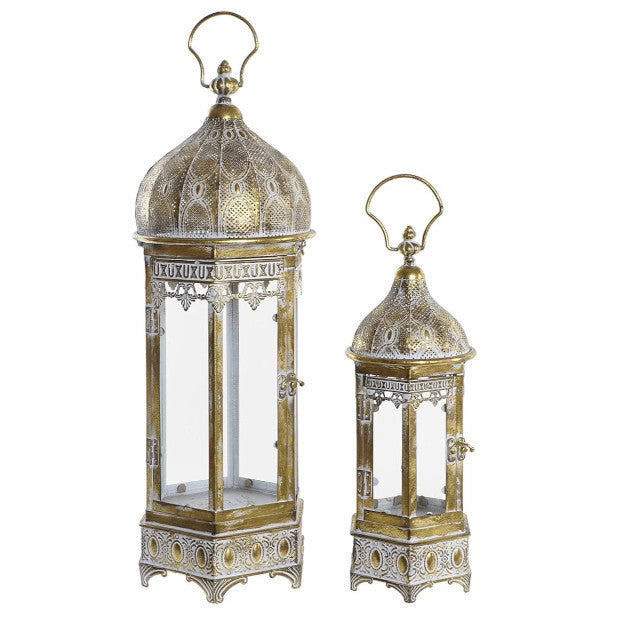 Set 2 lanterne metallo orientali