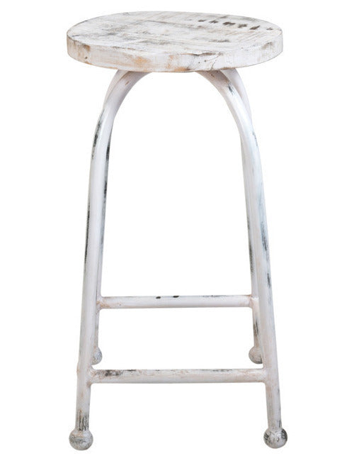 Sgabello vintage sbiancato