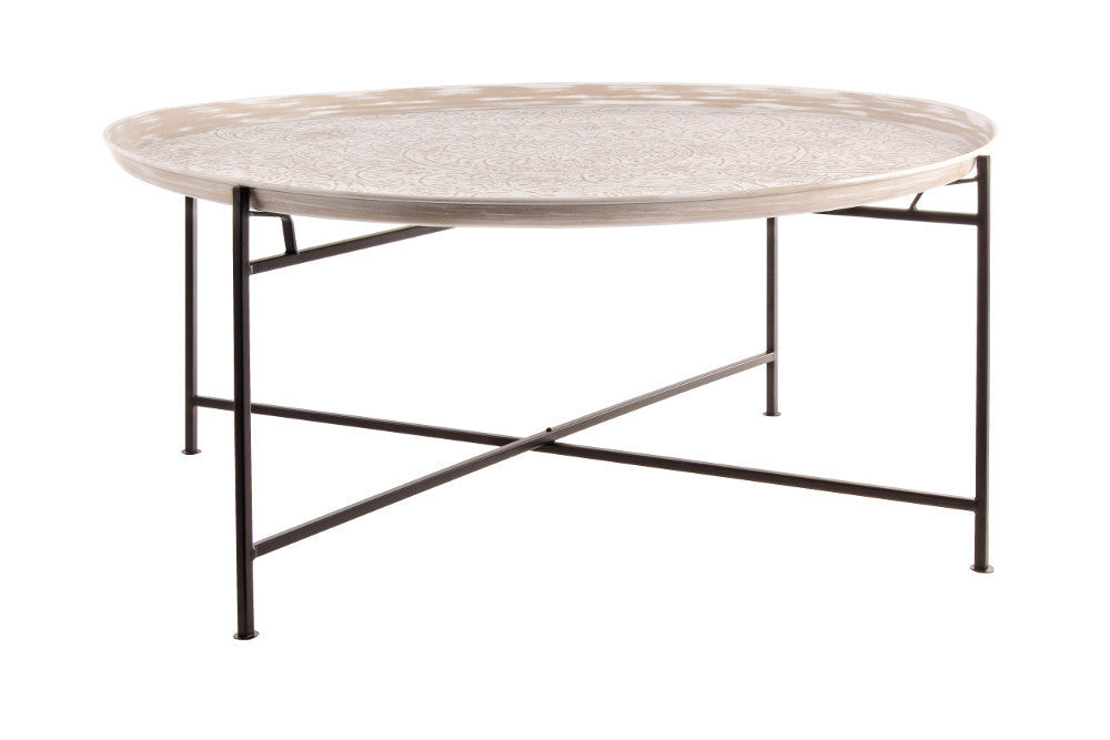 Tavolino etnico metallo cesellato