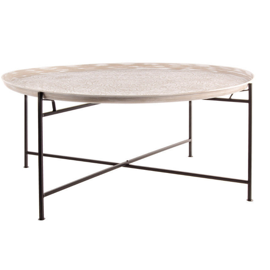 Tavolino etnico metallo cesellato