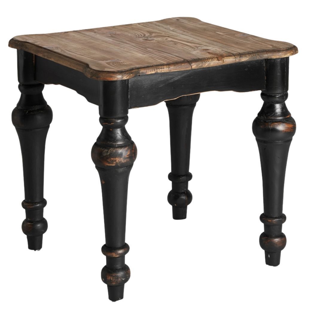 Tavolino country chic nero shabby