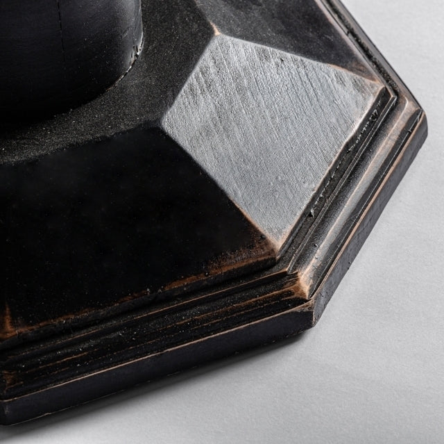 Tavolino tondo coloniale nero