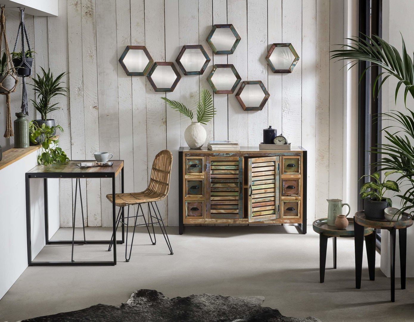 Tavolino salotto industrial color river