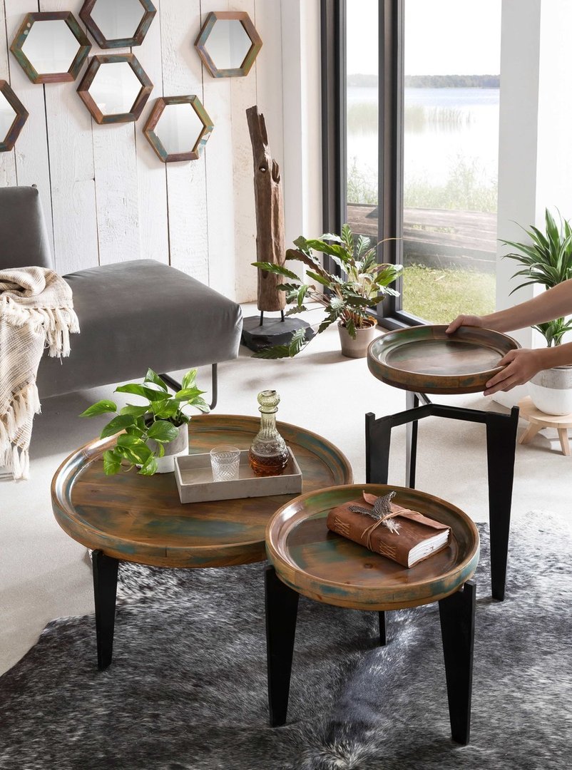 Tavolino salotto industrial color river