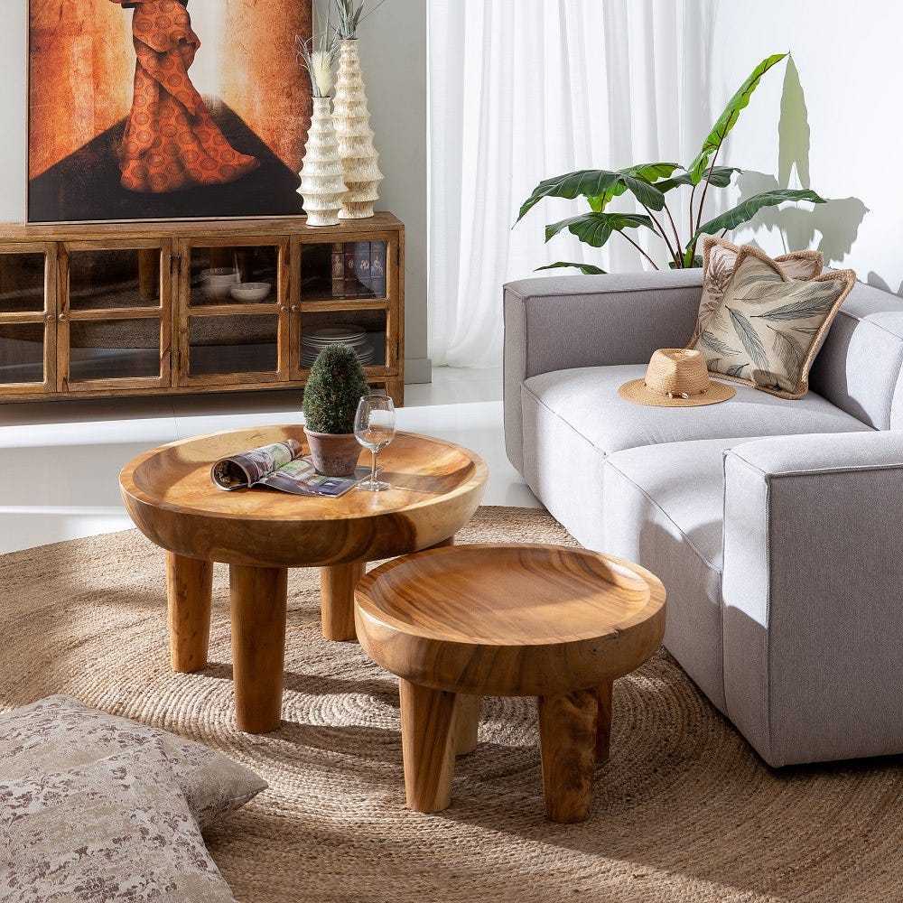 Tavolino etnico basso naturale