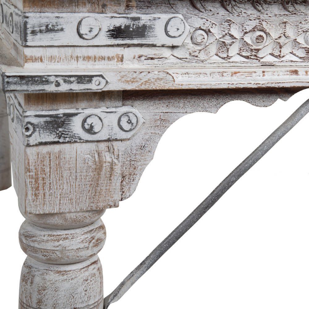 Tavolo basso bianco decapato