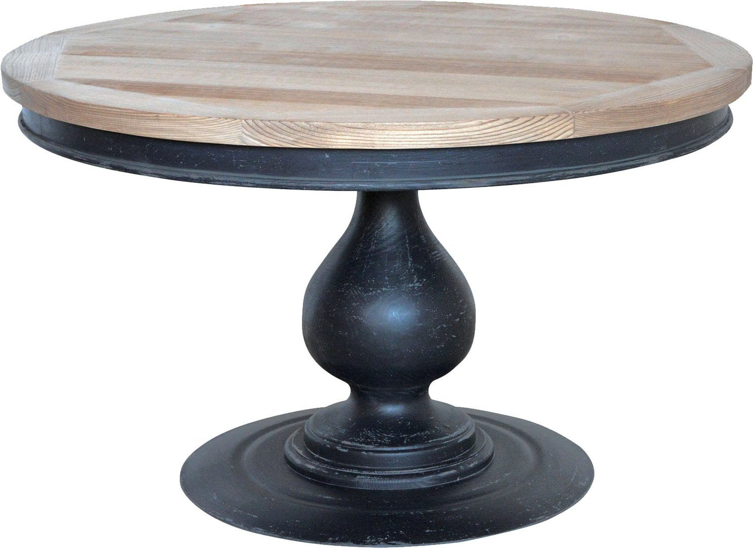 Tavolo rotondo stile classico nero shabby