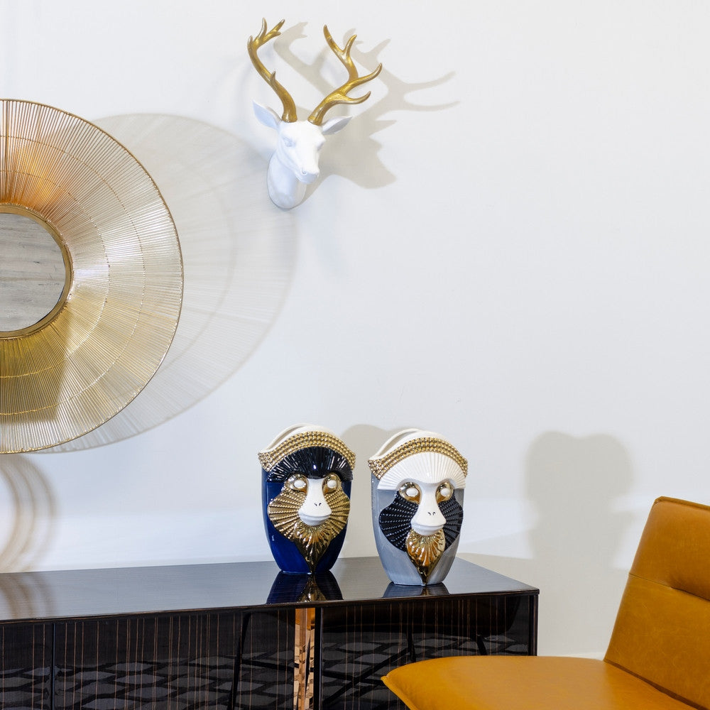 Vaso maschera orientale blu oro