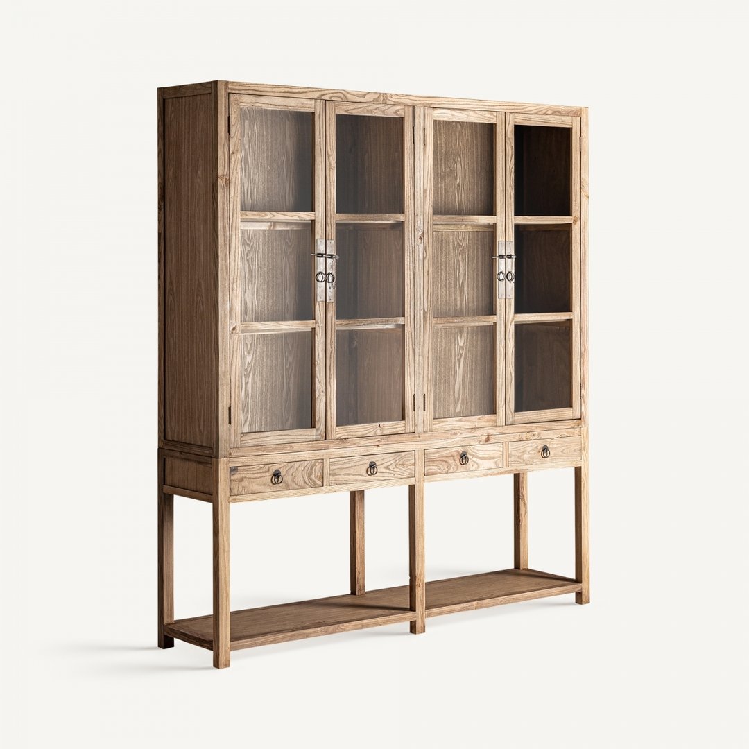 Vetrina country legno naturale