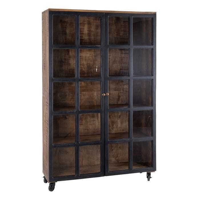 Vetrina industrial legno massello