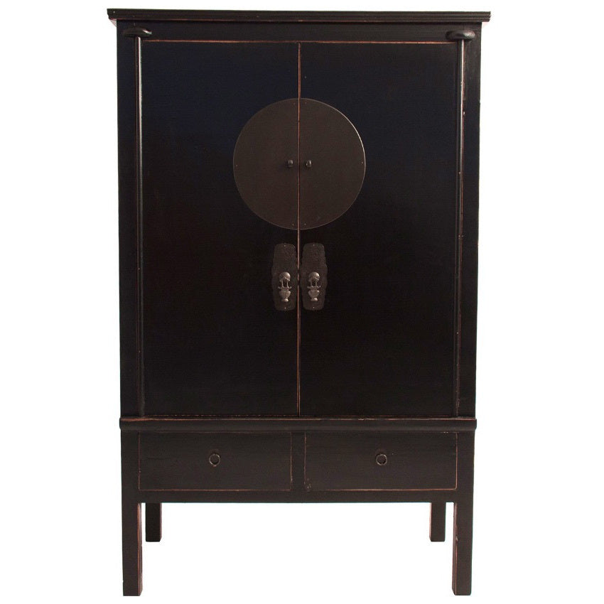 Armadio cinese nero in olmo