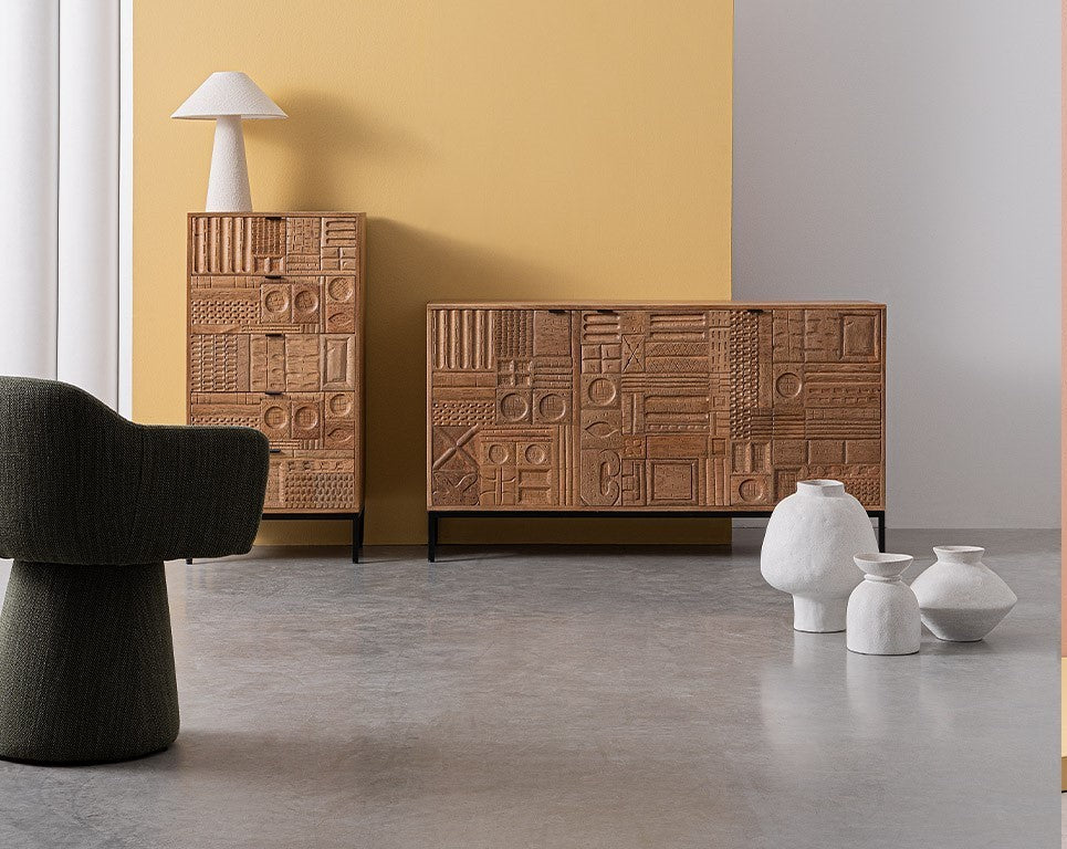 Buffet etnico intarsiato a mano