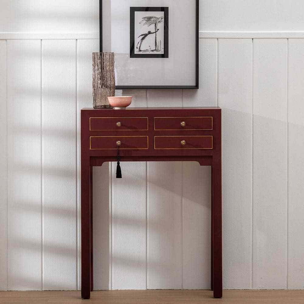 Consolle cinese colore terra bruciata