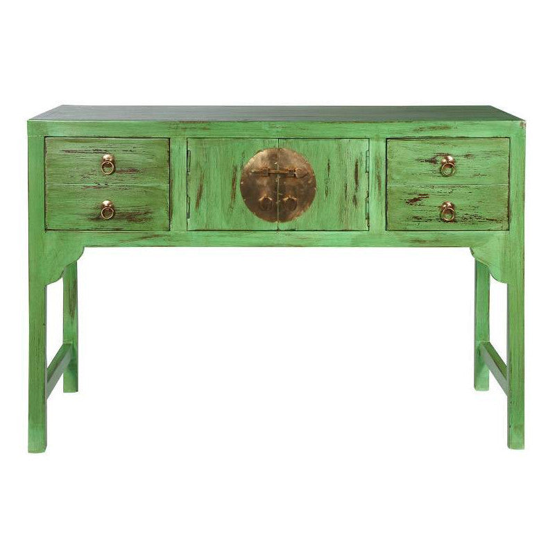 Consolle cinese verde legno