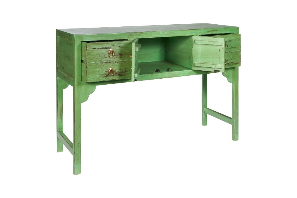 Consolle cinese verde legno