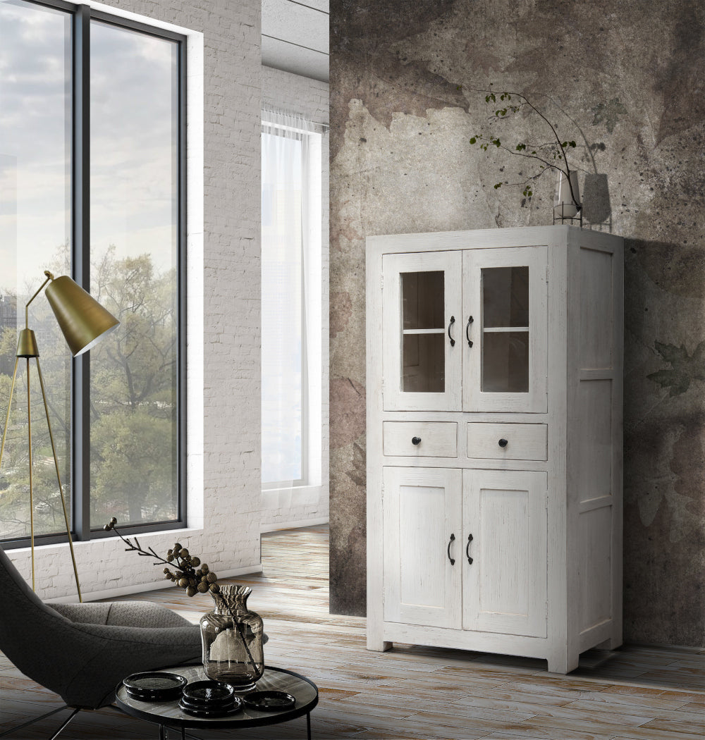 Vetrina shabby chic bianca