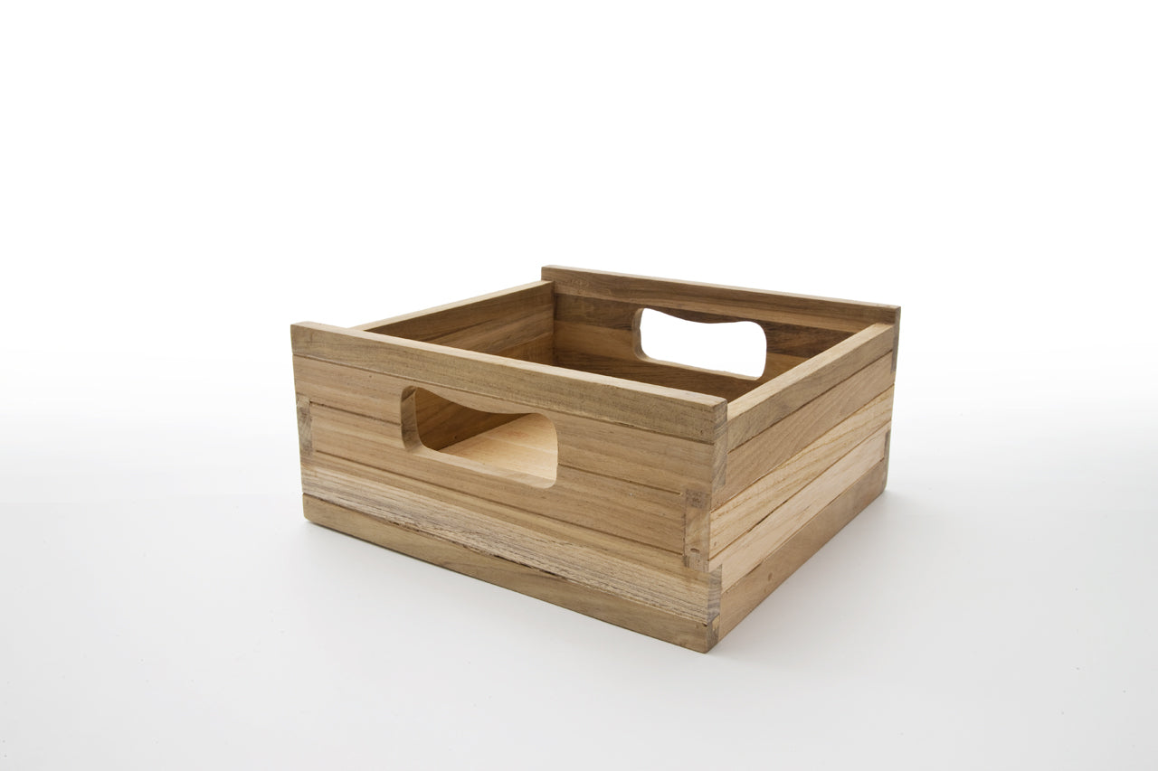 Cassetta in teak naturale bassa