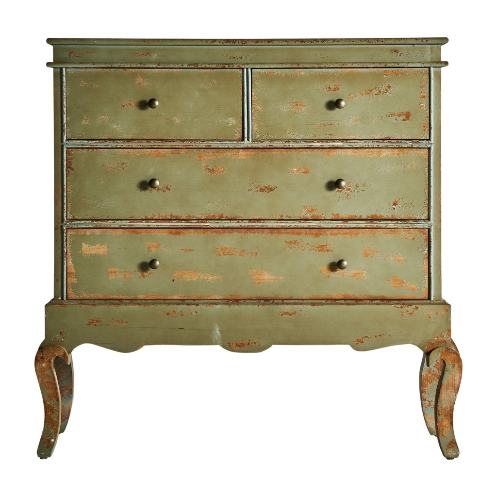 Cassettiera coloniale verde antico