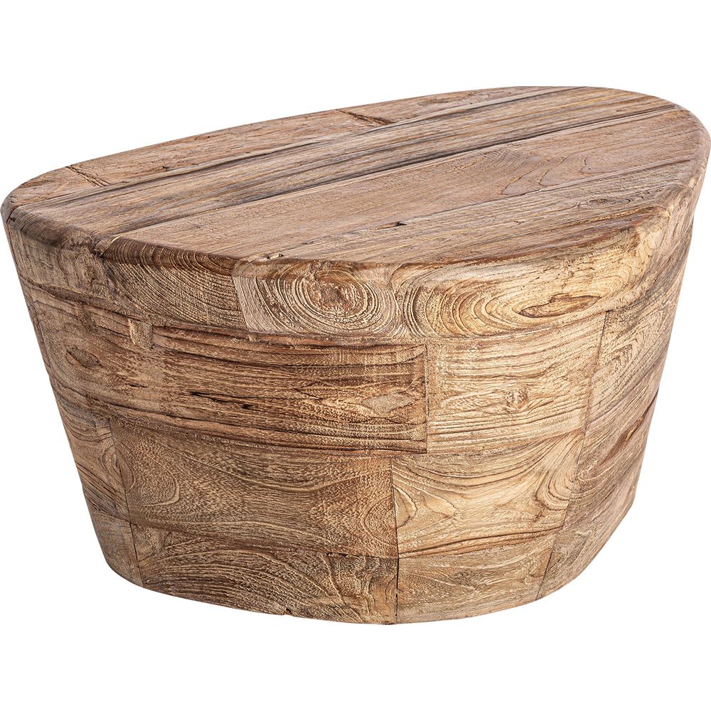 Tavolino organico di lusso in legno massello di teak naturale.