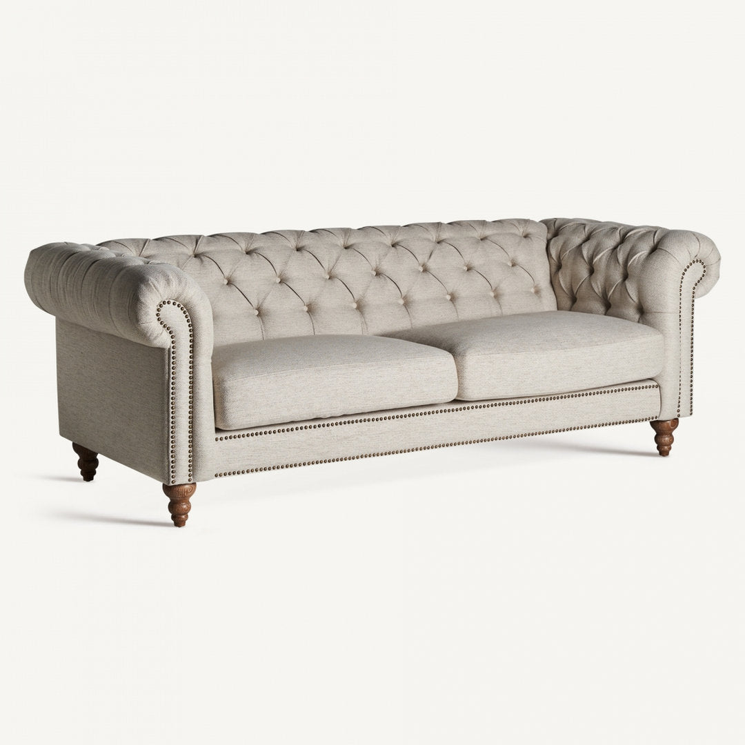 Divano Capitoné Grigio Stile Coloniale