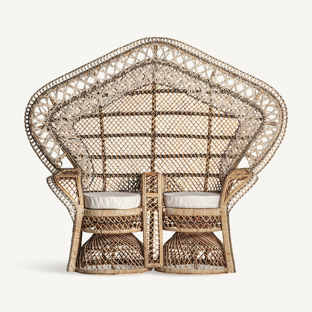 Poltrona doppia rattan Provenzale Chic