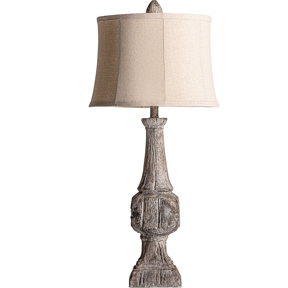 Lampada coloniale in resina marrone invecchiata