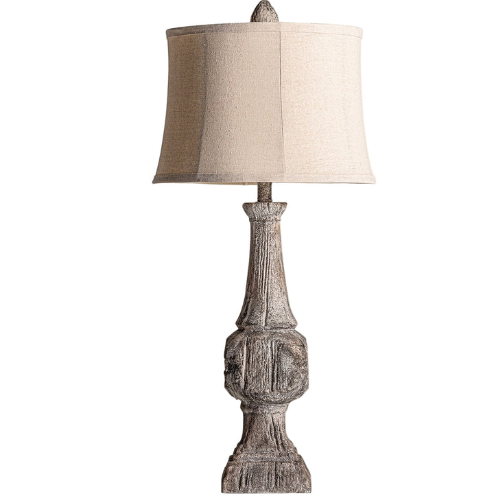 Lampada coloniale in resina marrone invecchiata