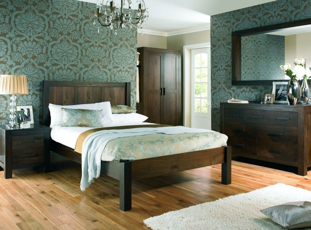 Letto stile etnico color noce scuro