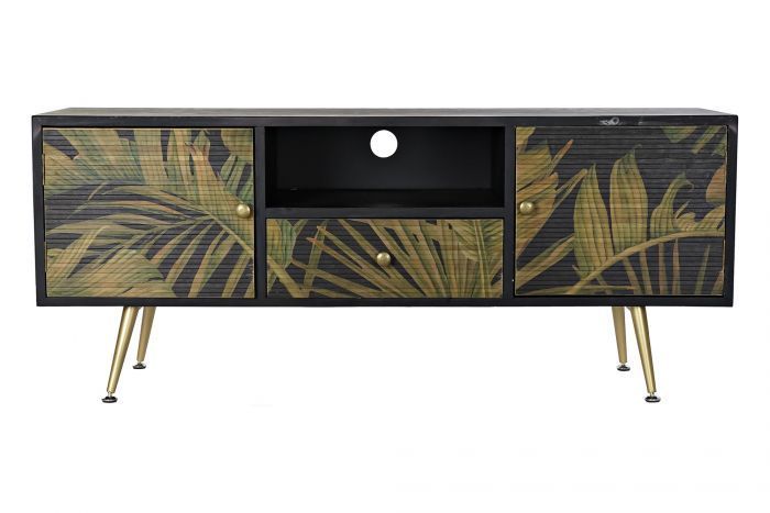 Porta TV vintage nero oro