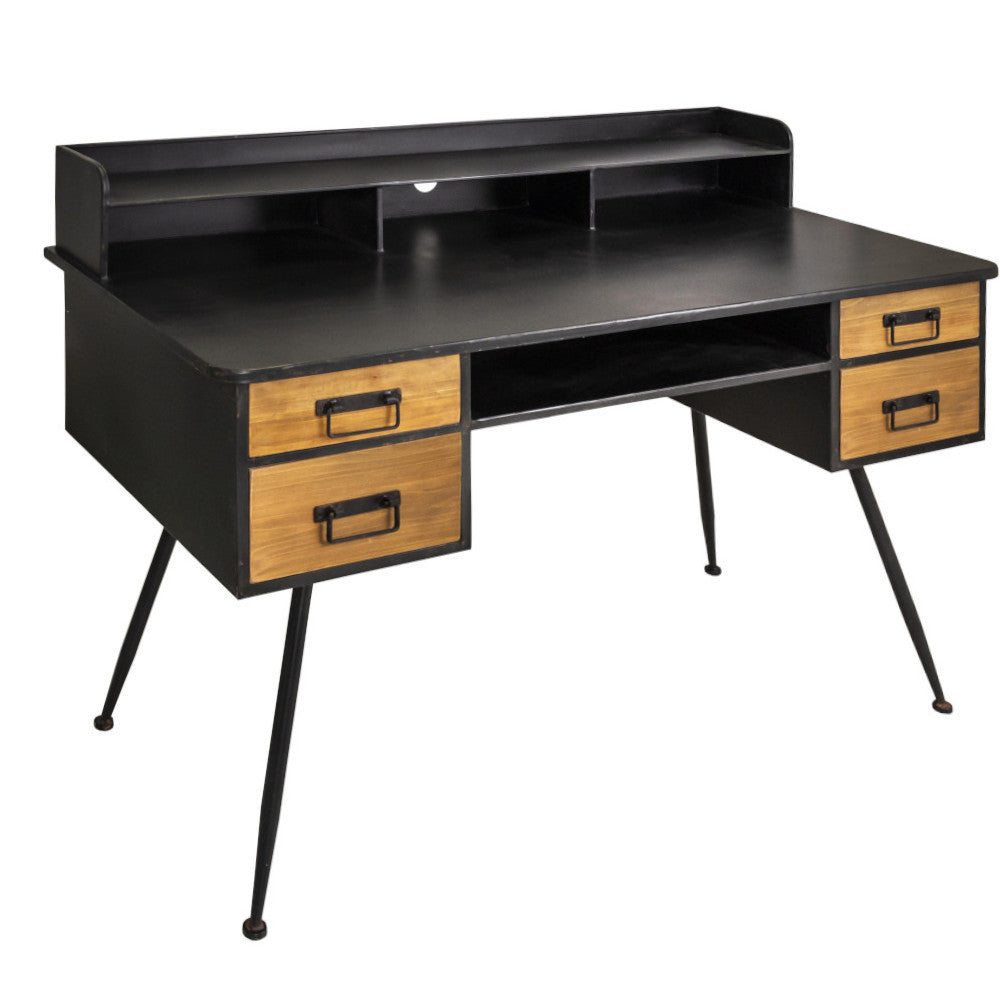 Scrivania stile industriale ferro e legno