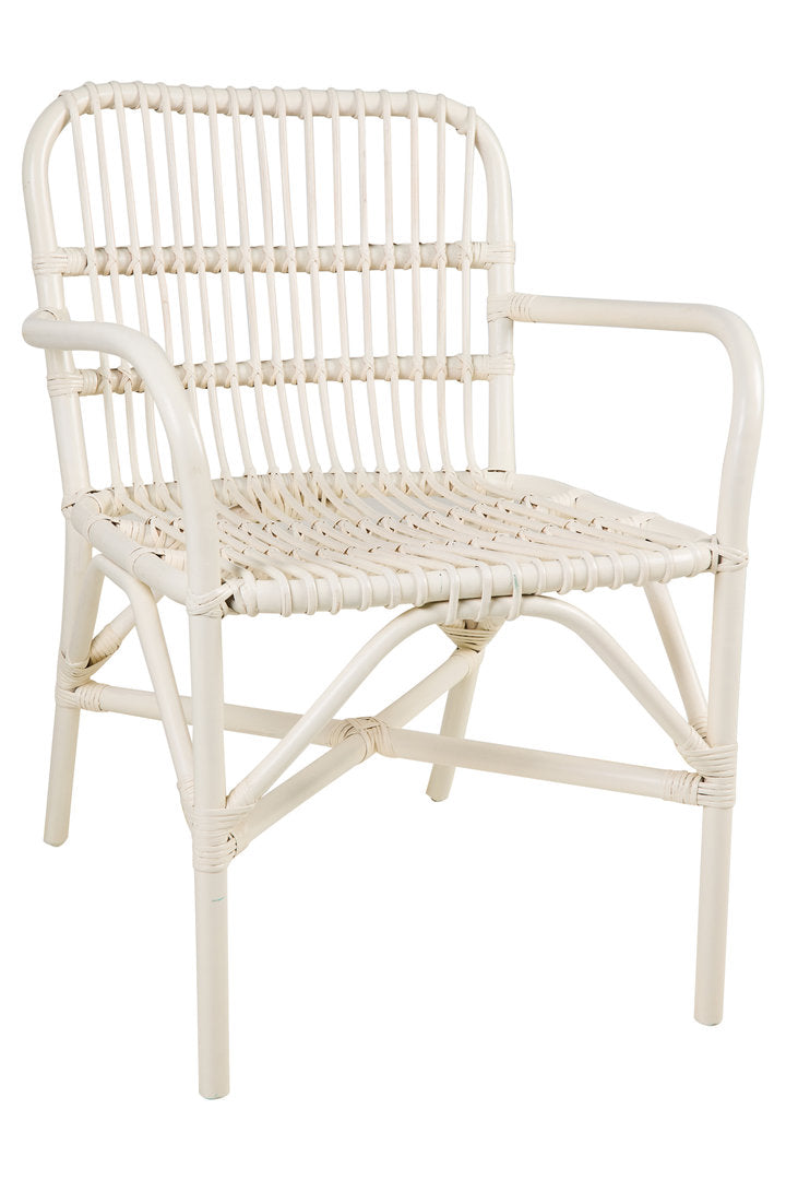 Poltrona rattan naturale bianca