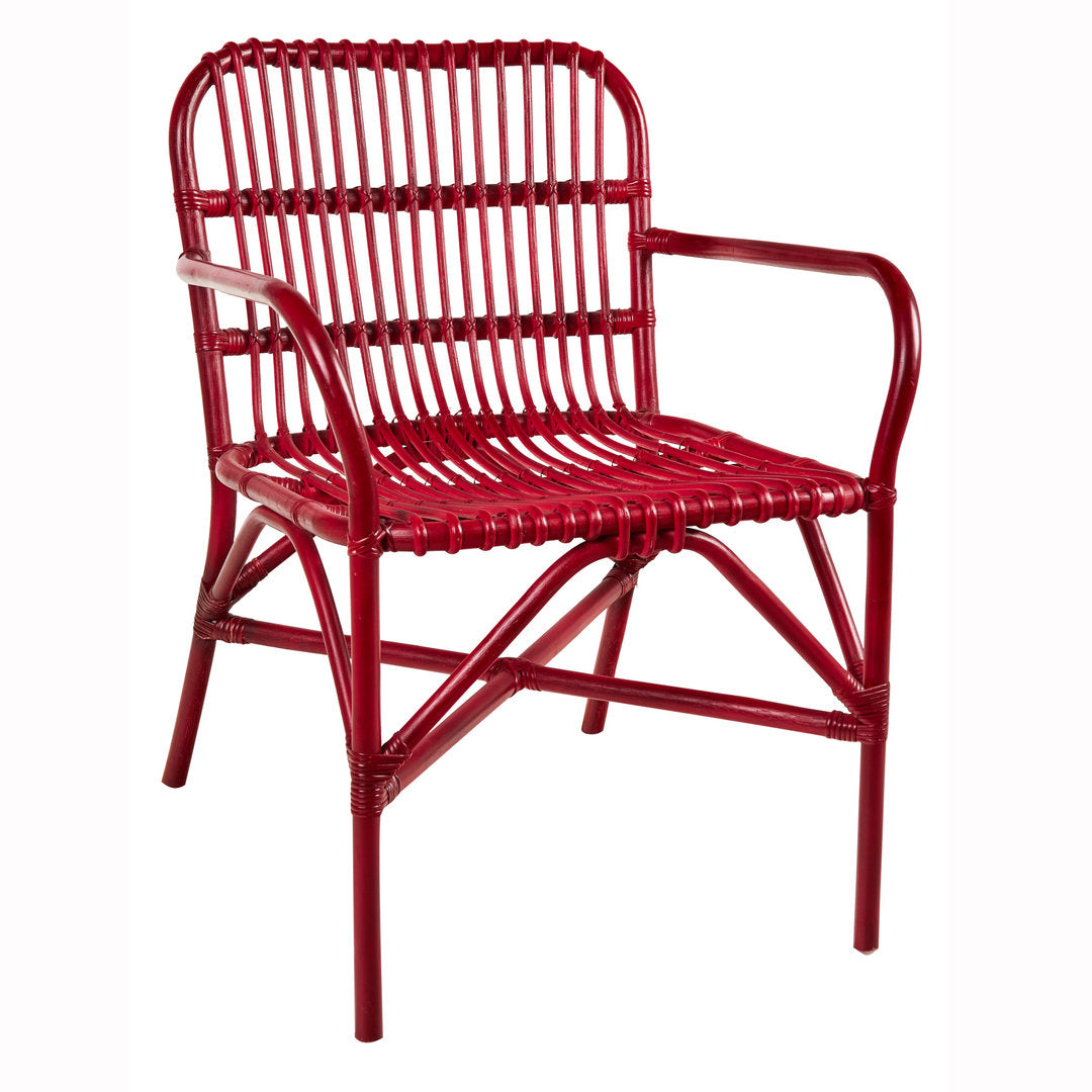 Poltrona rattan naturale rossa