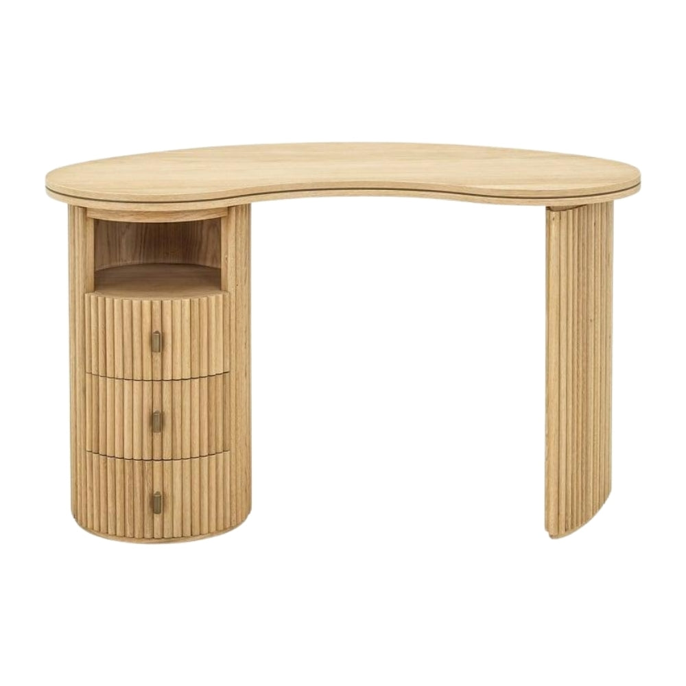 Scrivania etnica curva con cassetti