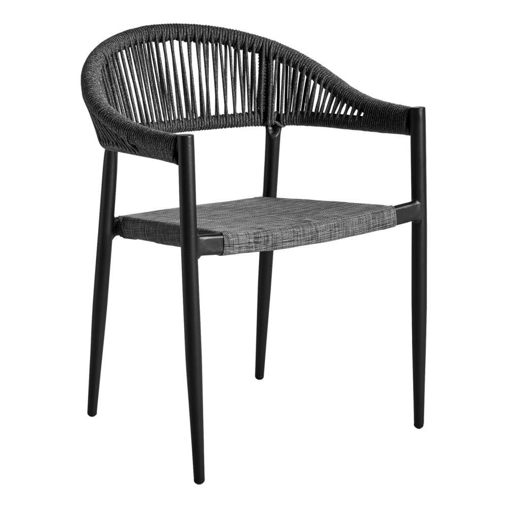 Sedia moderna nera corda