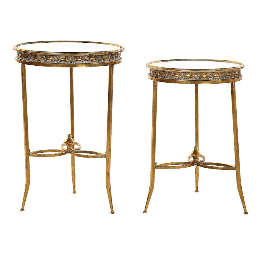 Set 2 tavolini retrò dorati