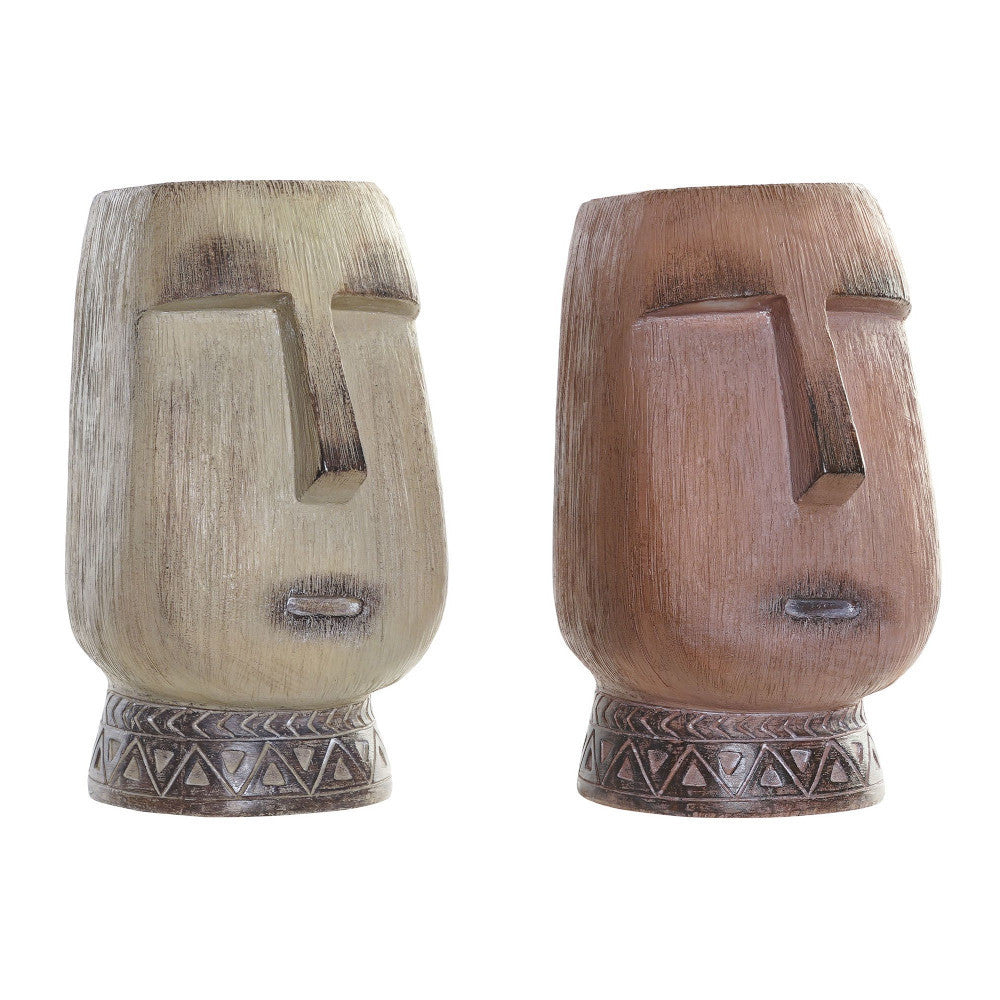 Set 2 vasi viso etnico resina