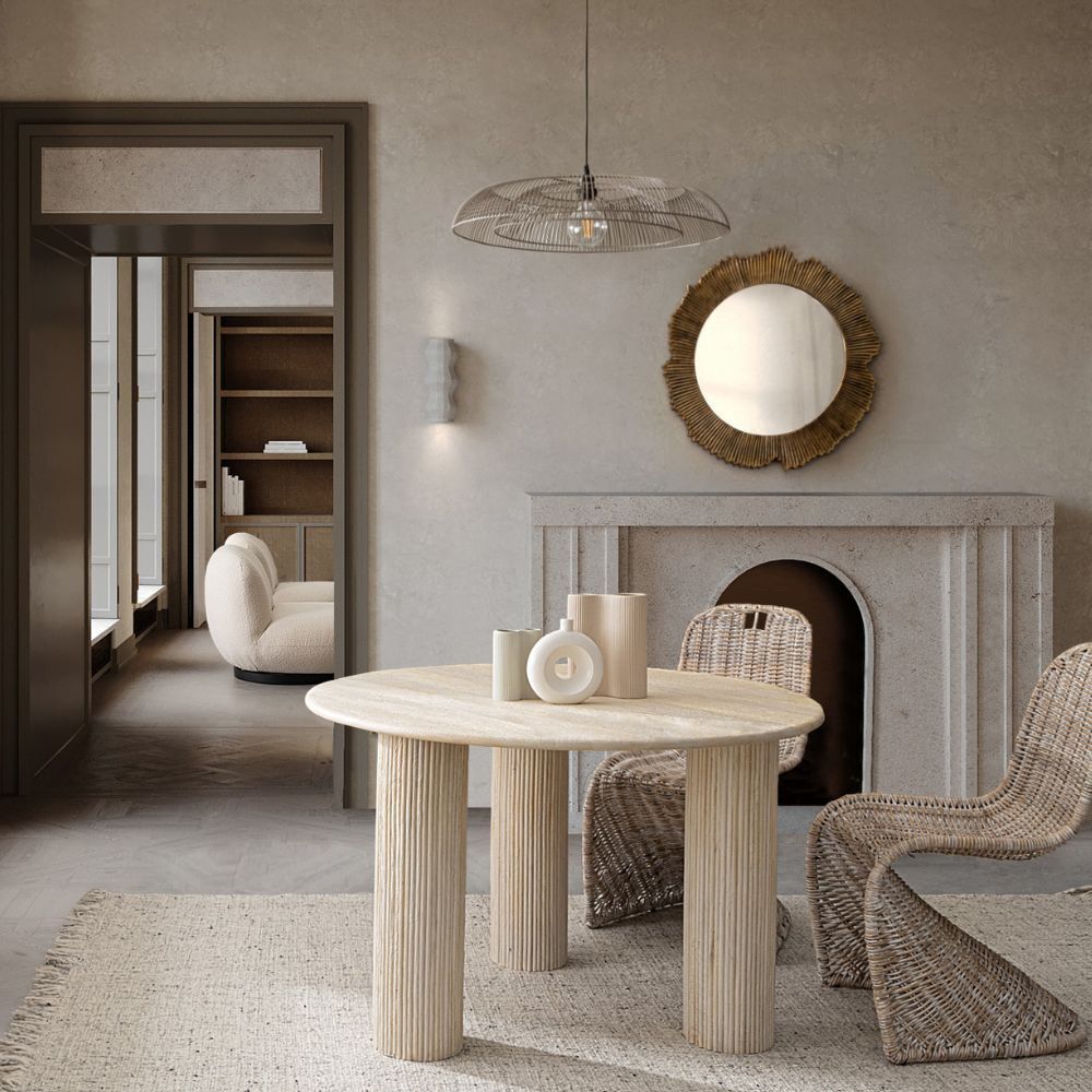 Specchio rotondo oro anticato