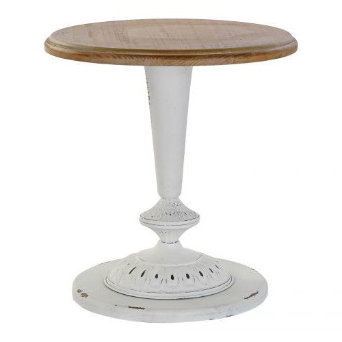 Tavolino alto shabby chic bianco