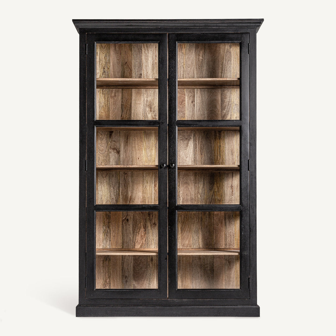 Vetrina legno nera anticata