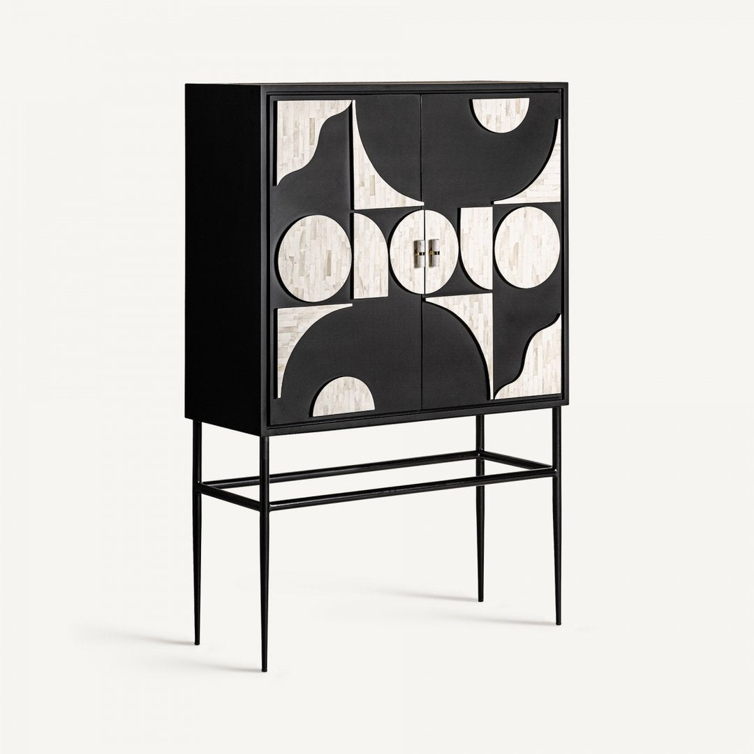 Credenza Art Déco nero oro