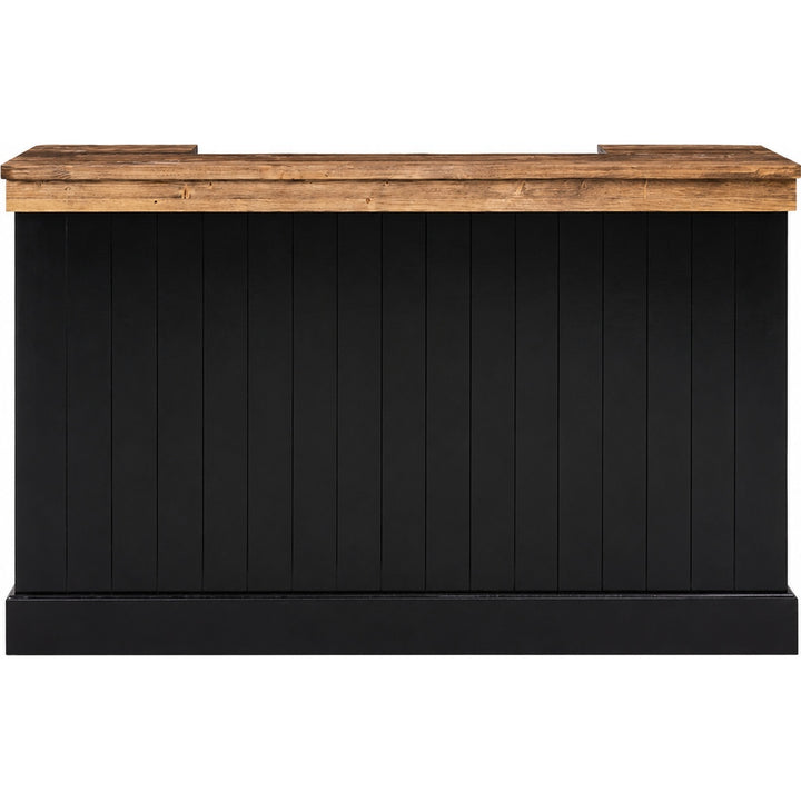 Bancone cassa shabby chic nero con top in legno massello