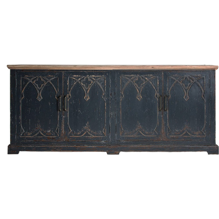 Credenza buffet provenzale blu in olmo massello