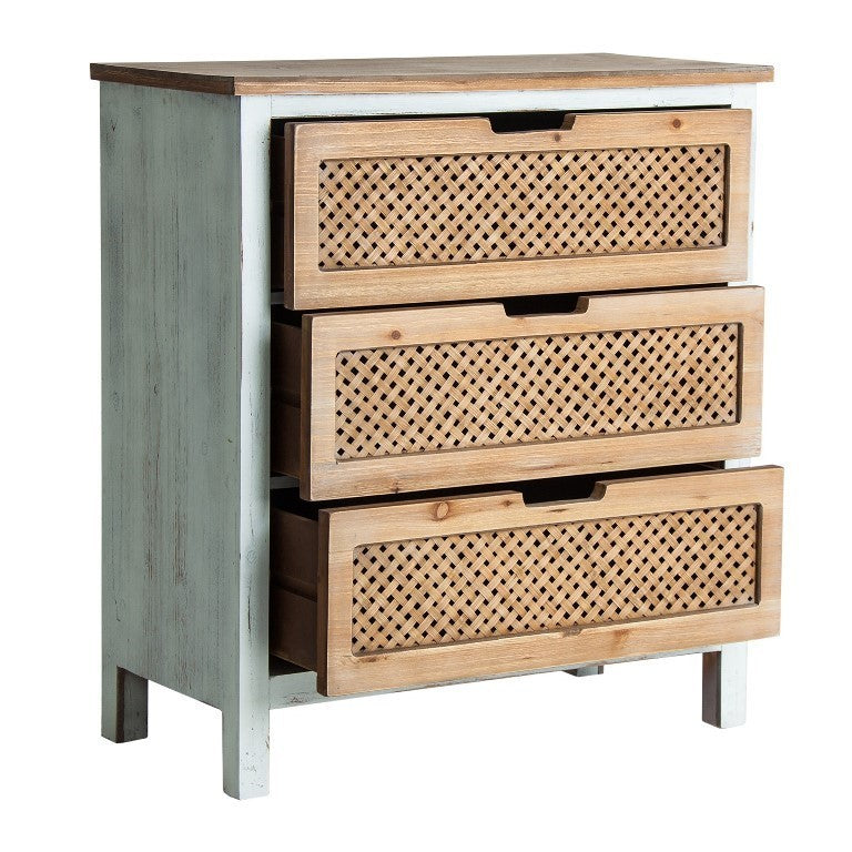 Credenza shabby legno intrecciato