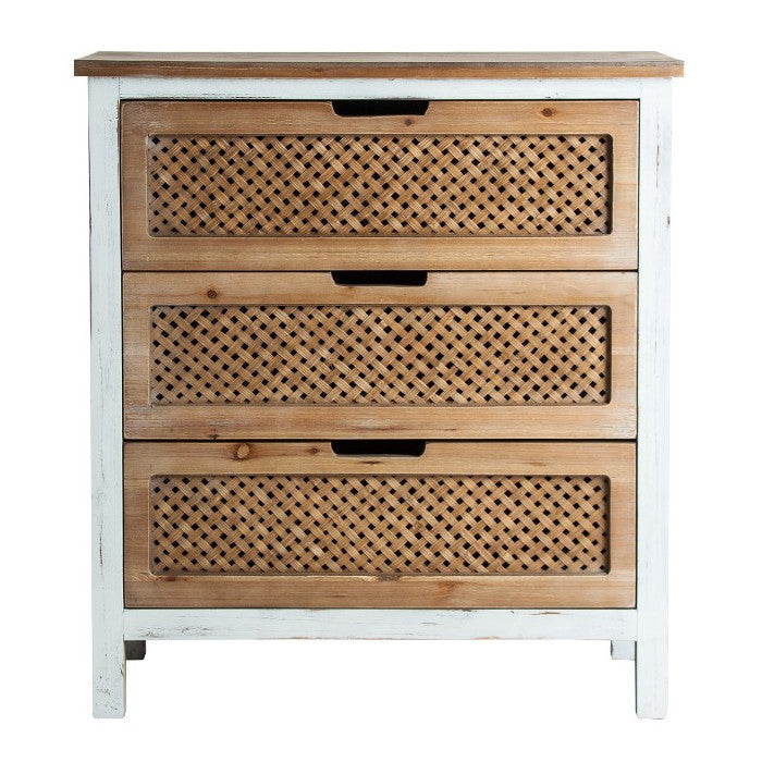 Credenza shabby legno intrecciato