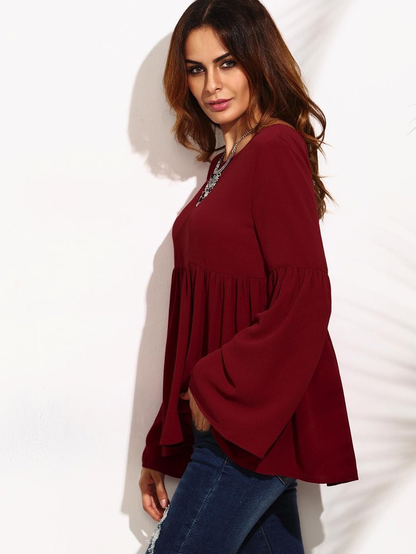 Camicia babydoll borgogna