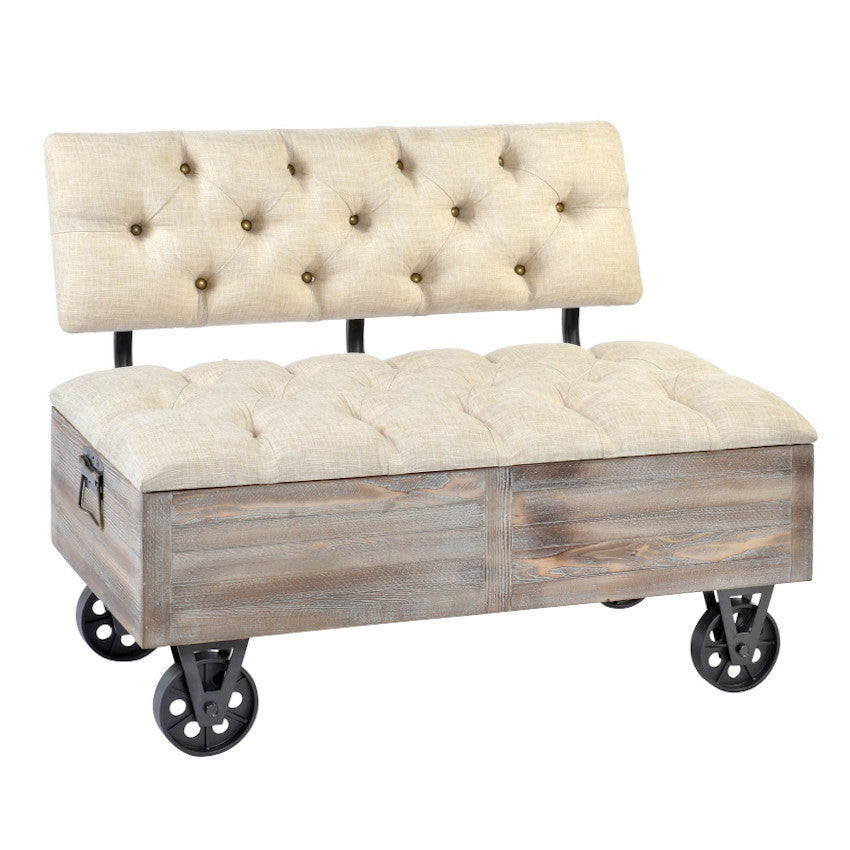 Cassapanca industrial con schienale