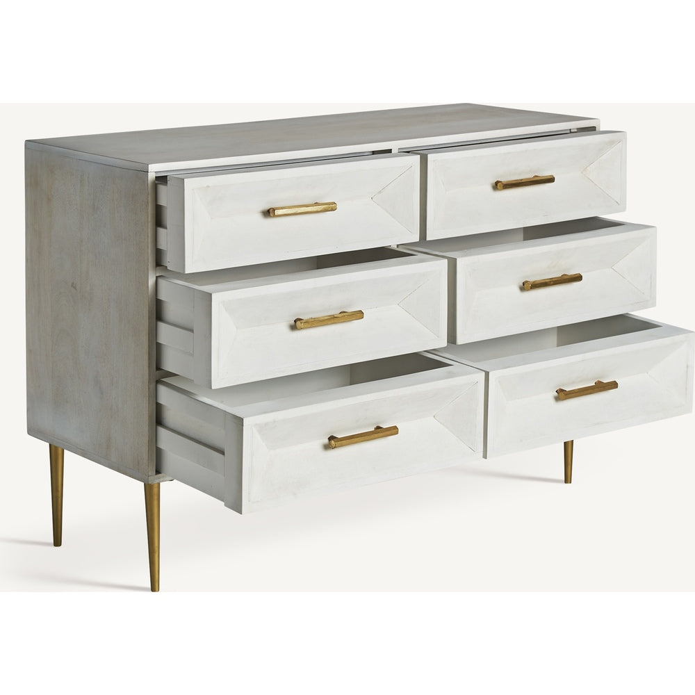 Cassettiera decò chic bianca