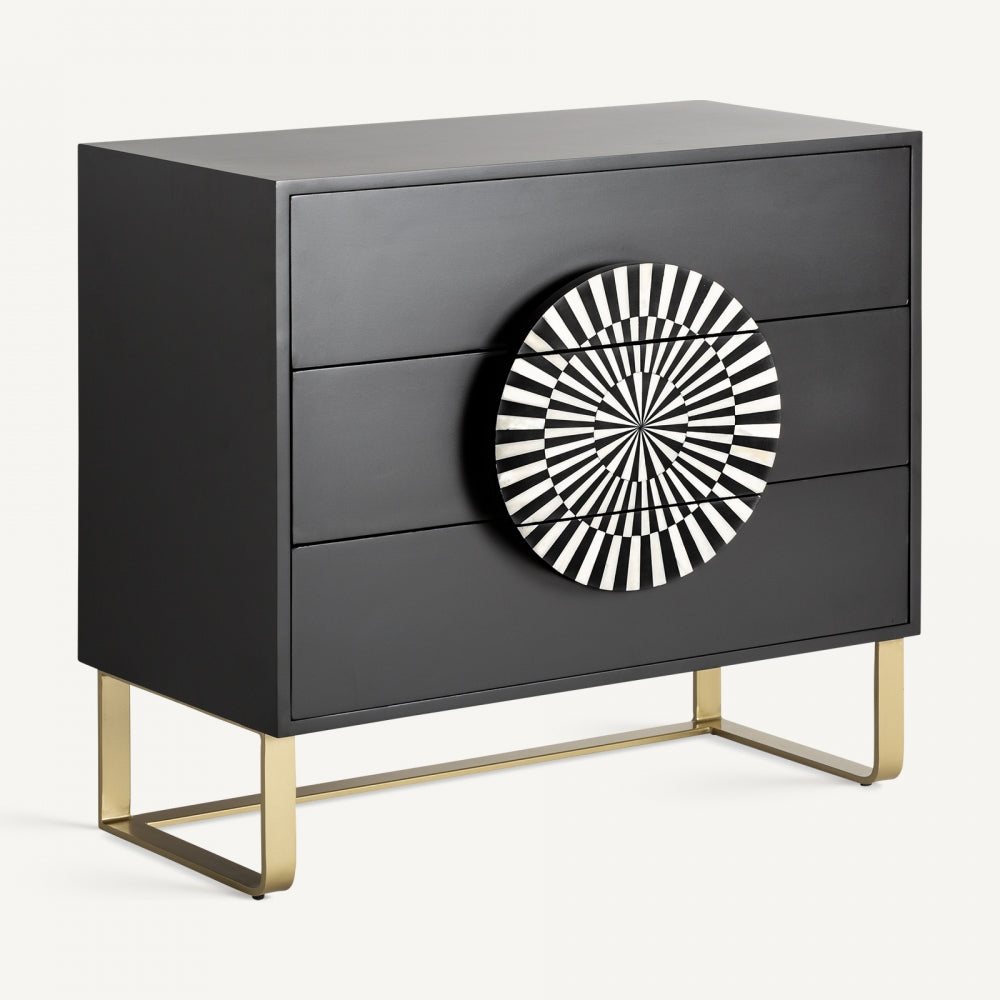 Cassettiera decò chic nero bianco