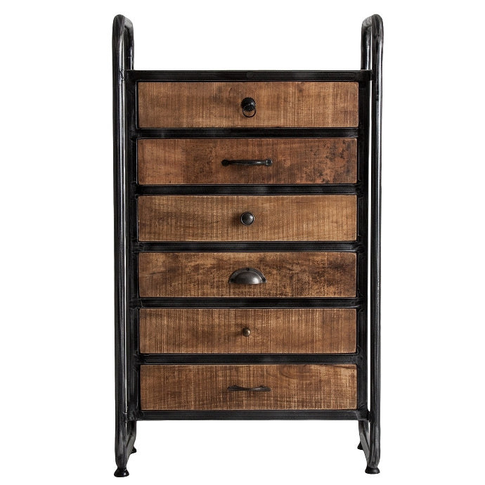 Cassettiera industrial chic naturale