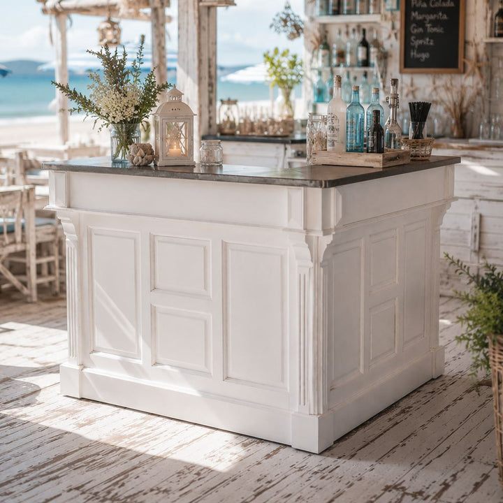 Bancone provenzale bianco per pub bistrot e ristorante